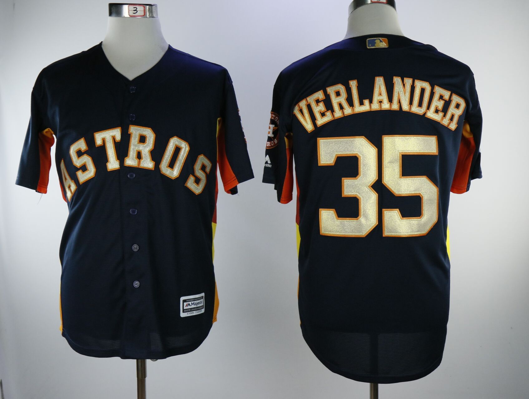 Men Houston Astros #35 Verlander Blue Game Champion Edition MLB Jerseys